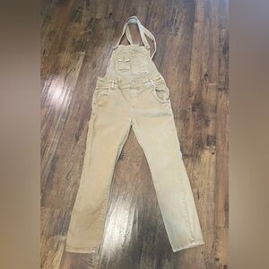 Free People Beige Denim overalls